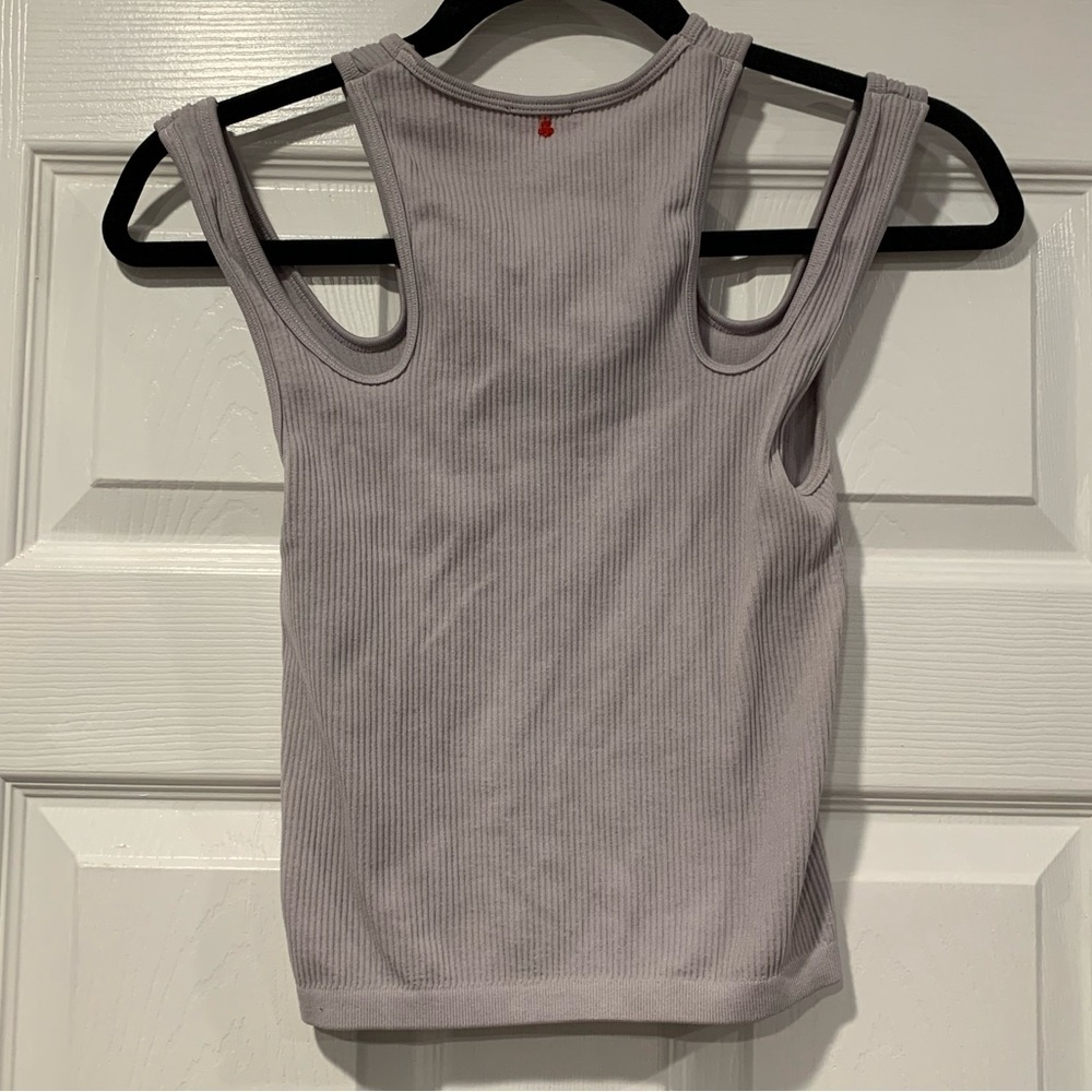 Zara Ribbed Cut Out Tank Top - Picture 2 of 4